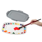 Falling In Art Paint Palette With Lid, Airtight Leak-Proof Watercolor Palette With A Cleaning Sponge, 23 Paint Wells Acrylic Pal