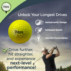 Polara Golf Xd Yellow Extra Distance Balls, Reduces Hooks And Slices, Pack Of 12