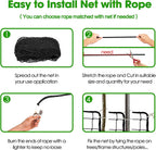 Wiseek 10'X30' Baseball Softball Backstop Nets, Heavy Duty Baseball Netting Ball Stop Netting #18 Nylon Sport Netting Barrier