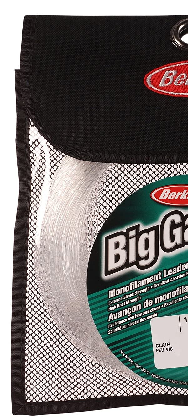Berkley Trilene Big Game Monofilament Leaders, Clear, 100lb | 45.3kg, 110yd | 100m Fishing Line, Suitable for Saltwater Environm