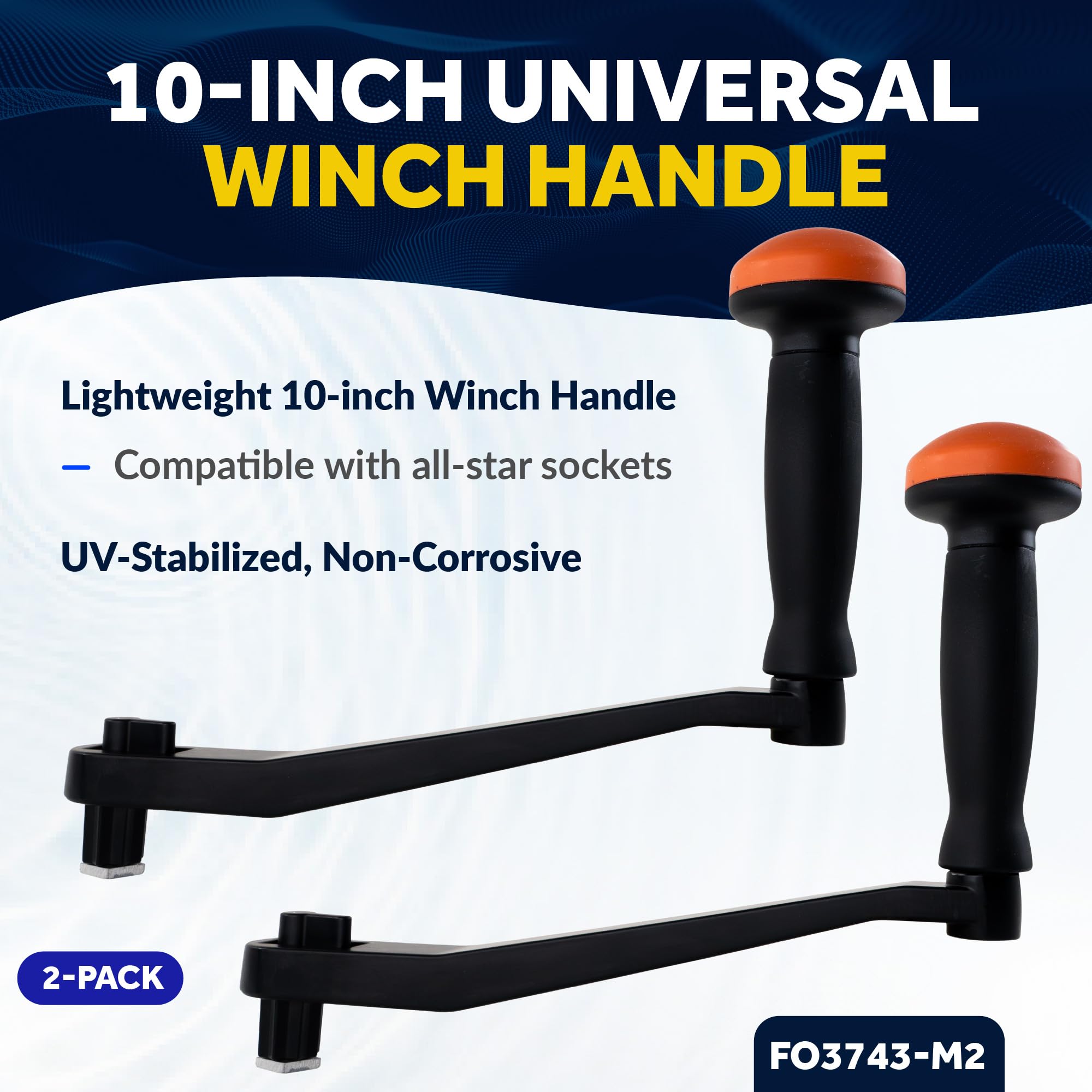 Five Oceans Universal Aluminum Lock-In Winch Handle, 10 Inches - Fo3743-M2