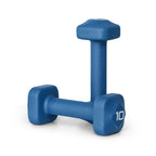 Tone Fitness 10 lb Neoprene Dumbbell Pair for Home Workouts - Non-Slip Design - Blue