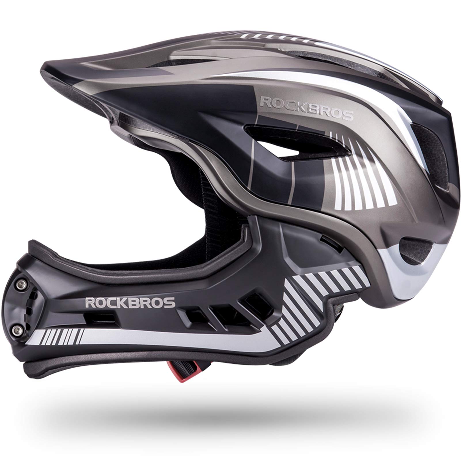 Rock Bros Kids Bike Helmet Toddler Full Face Helmet Detachable Ultralight Mountain Bike Cycling Helmet For Bmx Bicycle, Skateboa