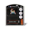 Team Golf Mlb Miami Marlins Gift Set: Embroidered Golf Towel, 3 Golf Balls, And 14 Golf Tees 2-3/4'' Regulation, Tri-Fold Towel