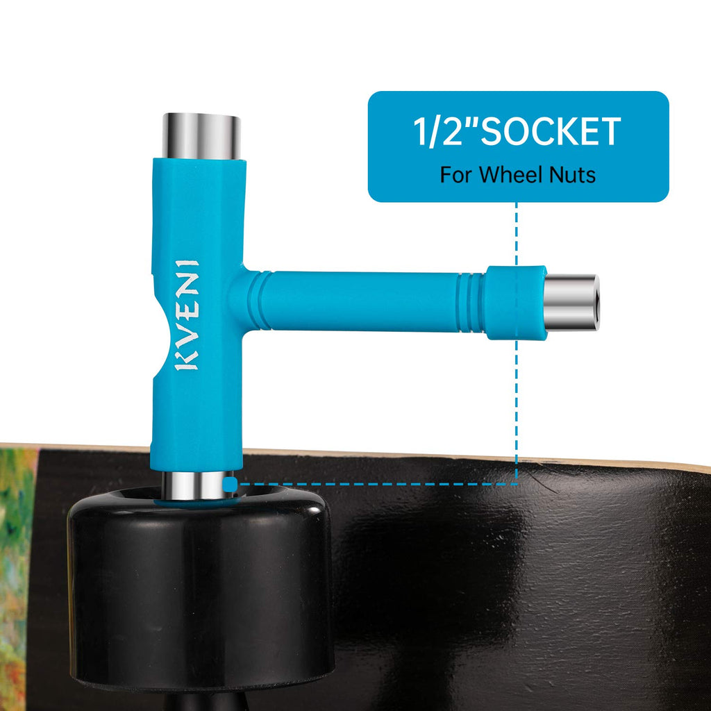 Skate Tool All-In-One, Multi-Function Portable Skateboard T Tools Accessory - With T-Type Allen Key And L-Type Phillips Head Wre