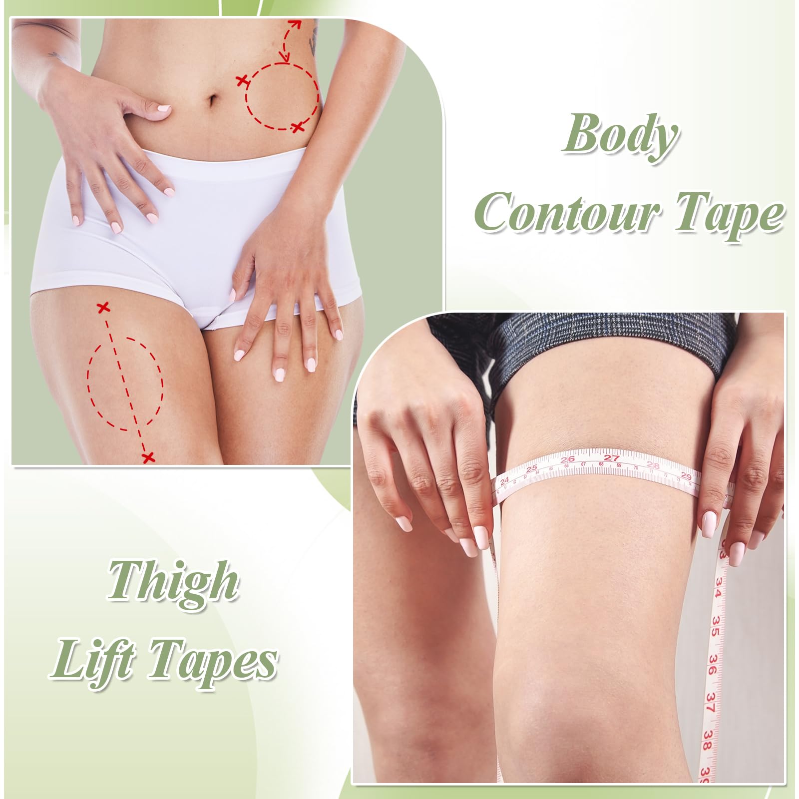 Threlaco 50 Pcs Thigh Lift Tape Waterproof Tummy Lifting Body Tape Elastic Anti Chafing Friction Adhesive Patches For Women Inne