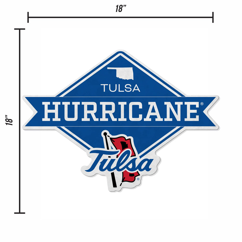 Rico Industries Ncaa Tulsa Golden Hurricane Diamond Shape Cut Pennant - Home And Living Room D  Cor - Soft Felt Ez To Hang 20.5