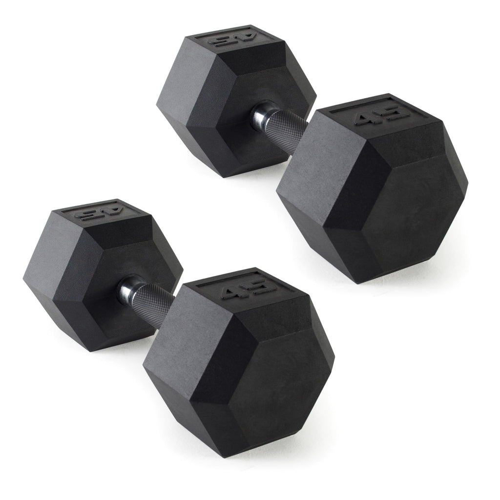 Cap Barbell 45 Lb Coated Hex Dumbbell Weight Pair With Padded Grip