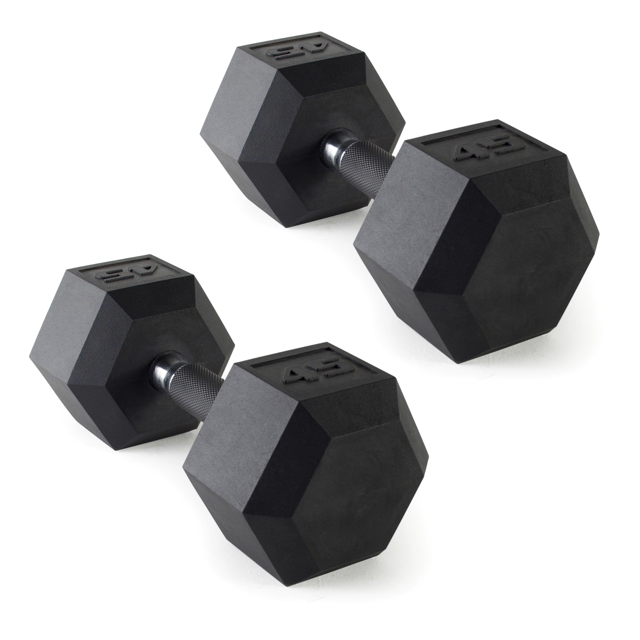 Cap Barbell 45 Lb Coated Hex Dumbbell Weight Pair With Padded Grip