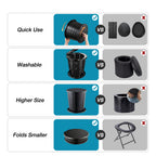 Triptips Upgrade Retractable Portable Toilet For Travel, Adjustable Height Camping Toilet For Adults Kids, Foldable Toilet For C