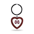 Rico Industries Ncaa Mississippi State Bulldogs Ncaa Rhinestone Heart Colored Keychain, Maroon, 3-Inches In Length
