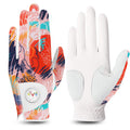 FINGER TEN Stylish Golf Gloves Women with Ball Marker 1 Pack for Left or Right Hand, Breathable Glove with Fashion Patterns for 
