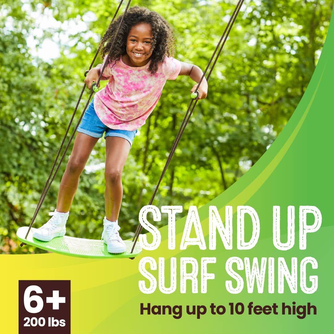 Swurfer Kick Stand Up Tree Swing, Outdoor Swing - Swingset Outdoor For Kids With Adjustable Handles, Outdoor Swing For Kids, Out