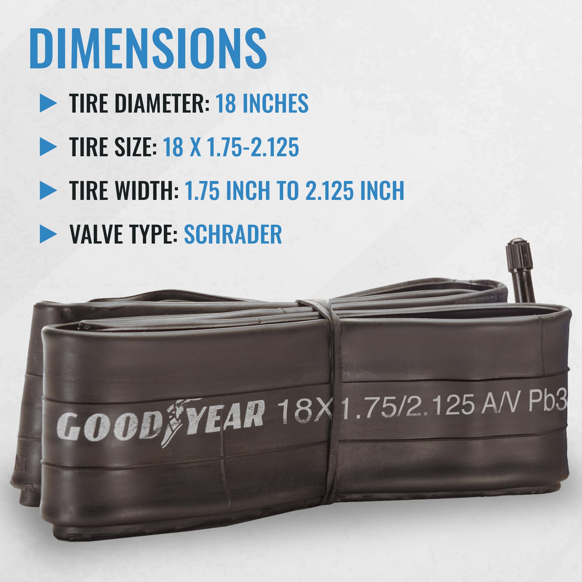 Goodyear Bicycle Tube, 18 X 1.75/2.125