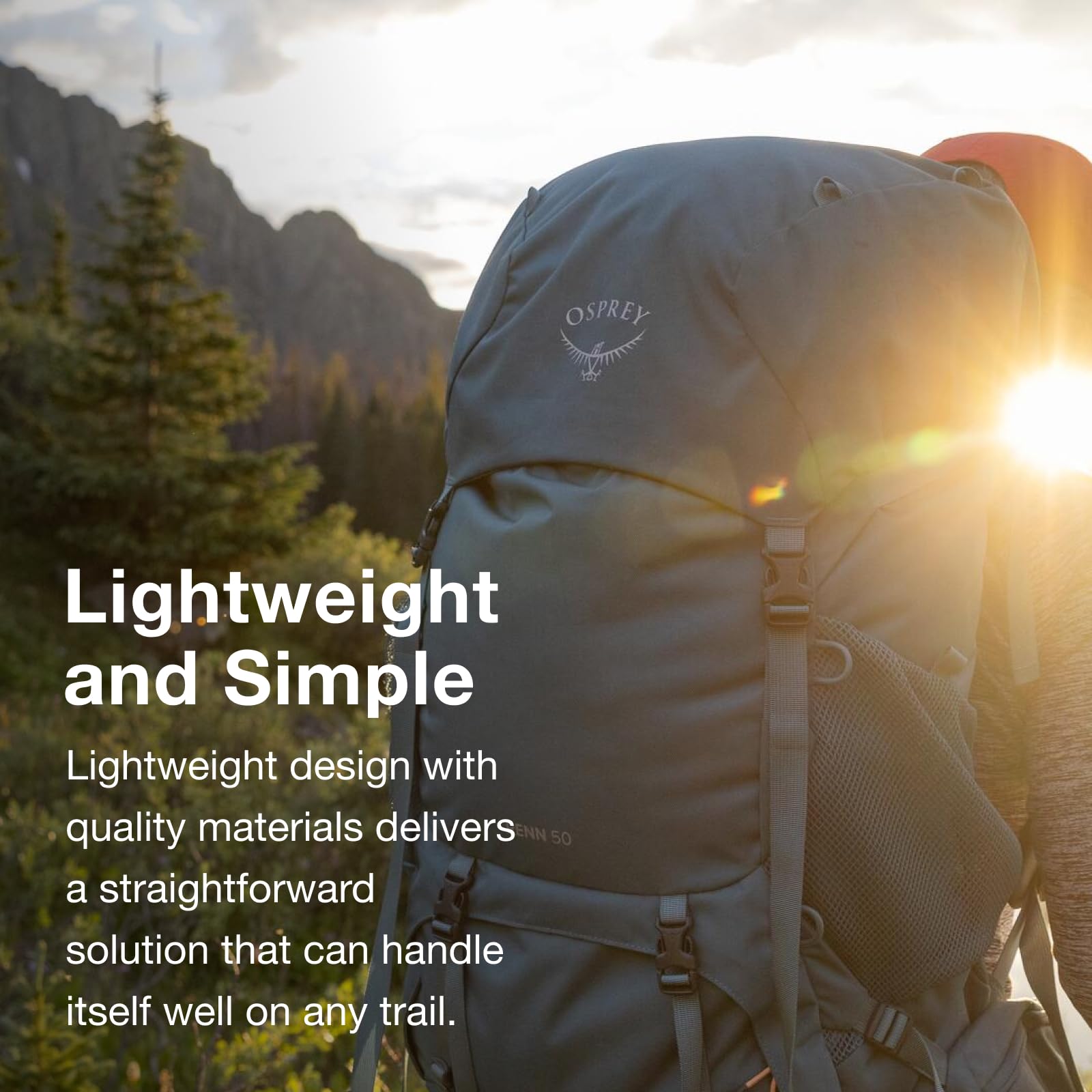 Osprey Renn 65L Womens Backpacking Backpack, Cascade Blue/Melon Orange, Extended Fit