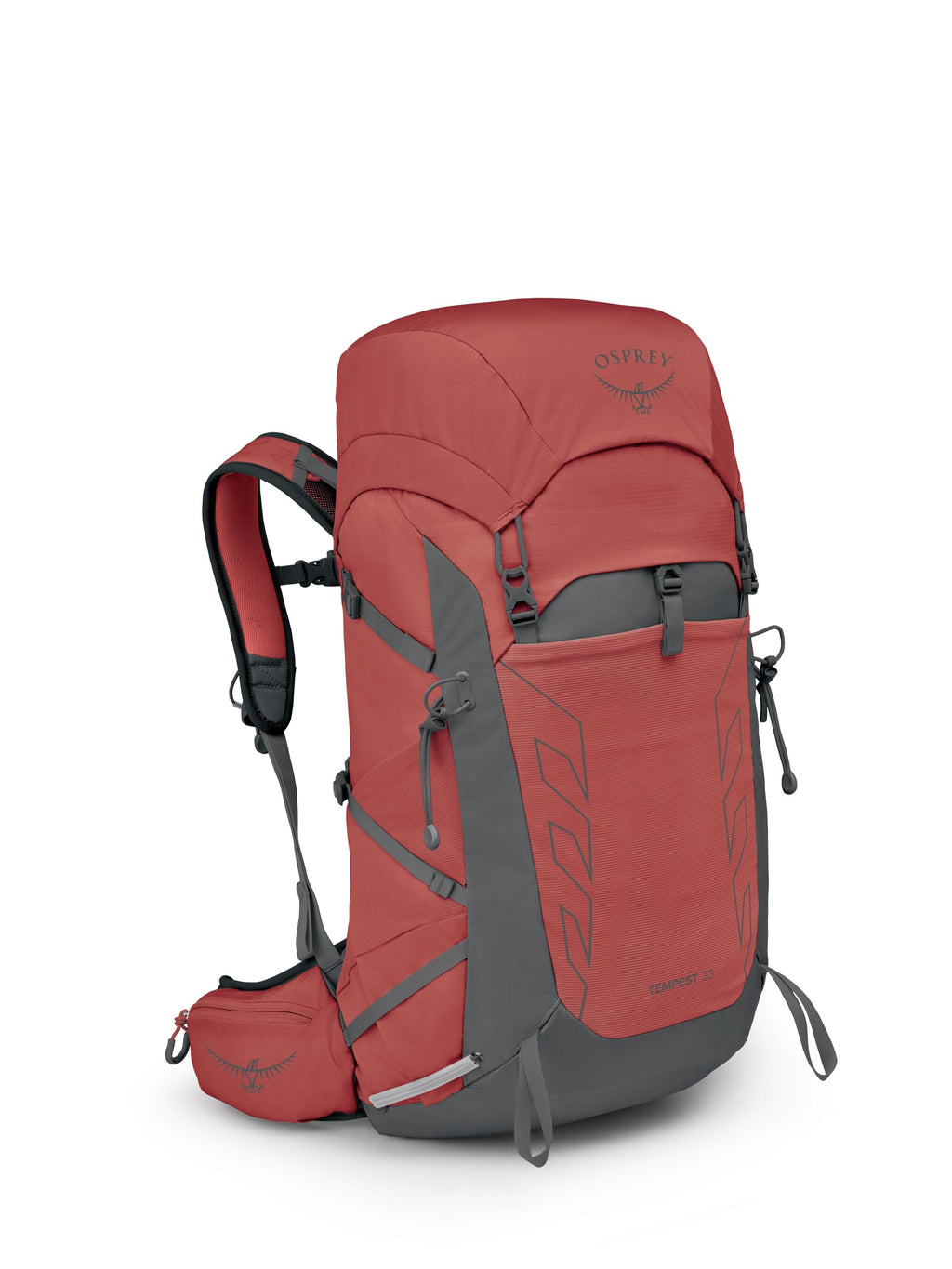Osprey Tempest 33L Womens Lightweight Hiking Backpack - Daypack for Travel & Camping, Red Pampas/Coal Grey