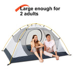 Bisinna 2 Person Camping Tent Lightweight Backpacking Tent Waterproof Windproof Two Doors Easy Setup Free Standing Double Layer