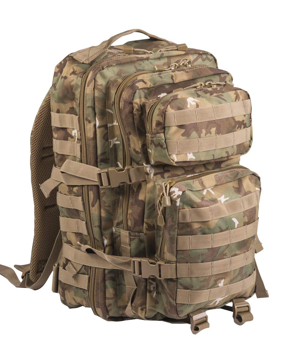 Mil-Tec MOLLE Tactical Assault Backpack, 36 Litre, Arid Woodland, Large