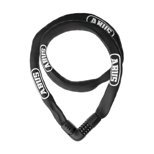 ABUS Tresor 6807C 7mm Steel Chain Lock with Combination, 140cm (4.6) Black - Durable Steel Cycle Security with No Bracket