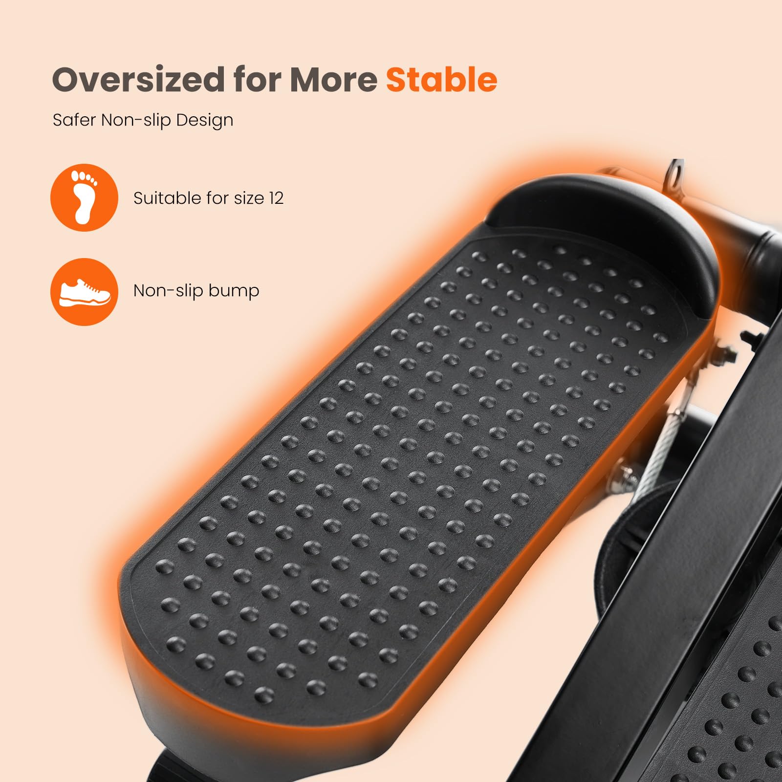 Sweetcrispy Mini Stair Steppers with Resistance Bands for Exercise at Home, Portable Exercise Twist Stepper Machine for Full Bod