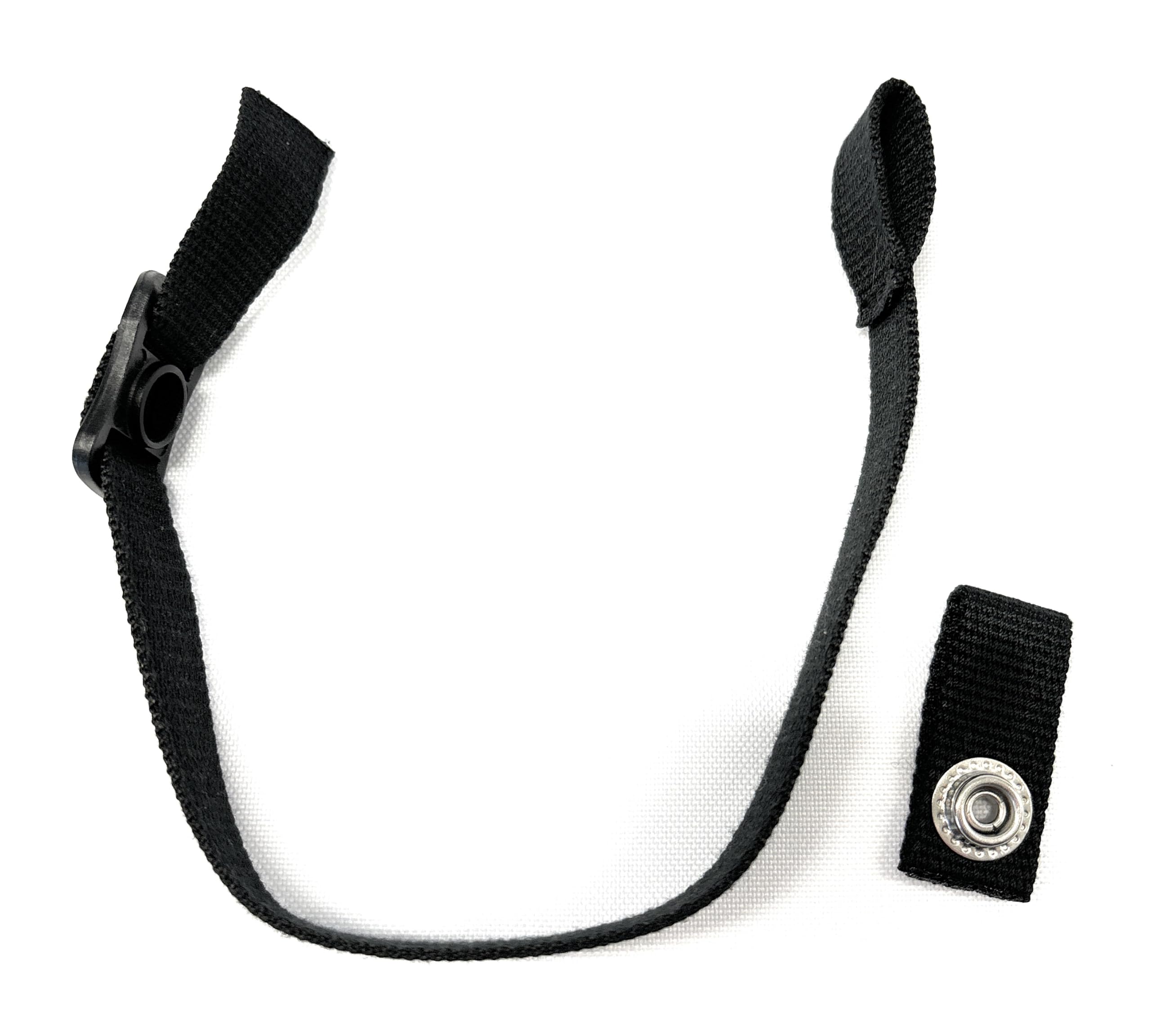 Hockey Helmet Chin Strap with Stainless Steel Snap (Black)