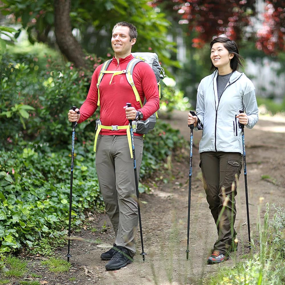 Fizan Compact 3 Trekking Poles - 5.6 oz Ultralight, Backpacking, Thru Hiking Poles, Adjustable, Collapsible, Customized Fit, EVA
