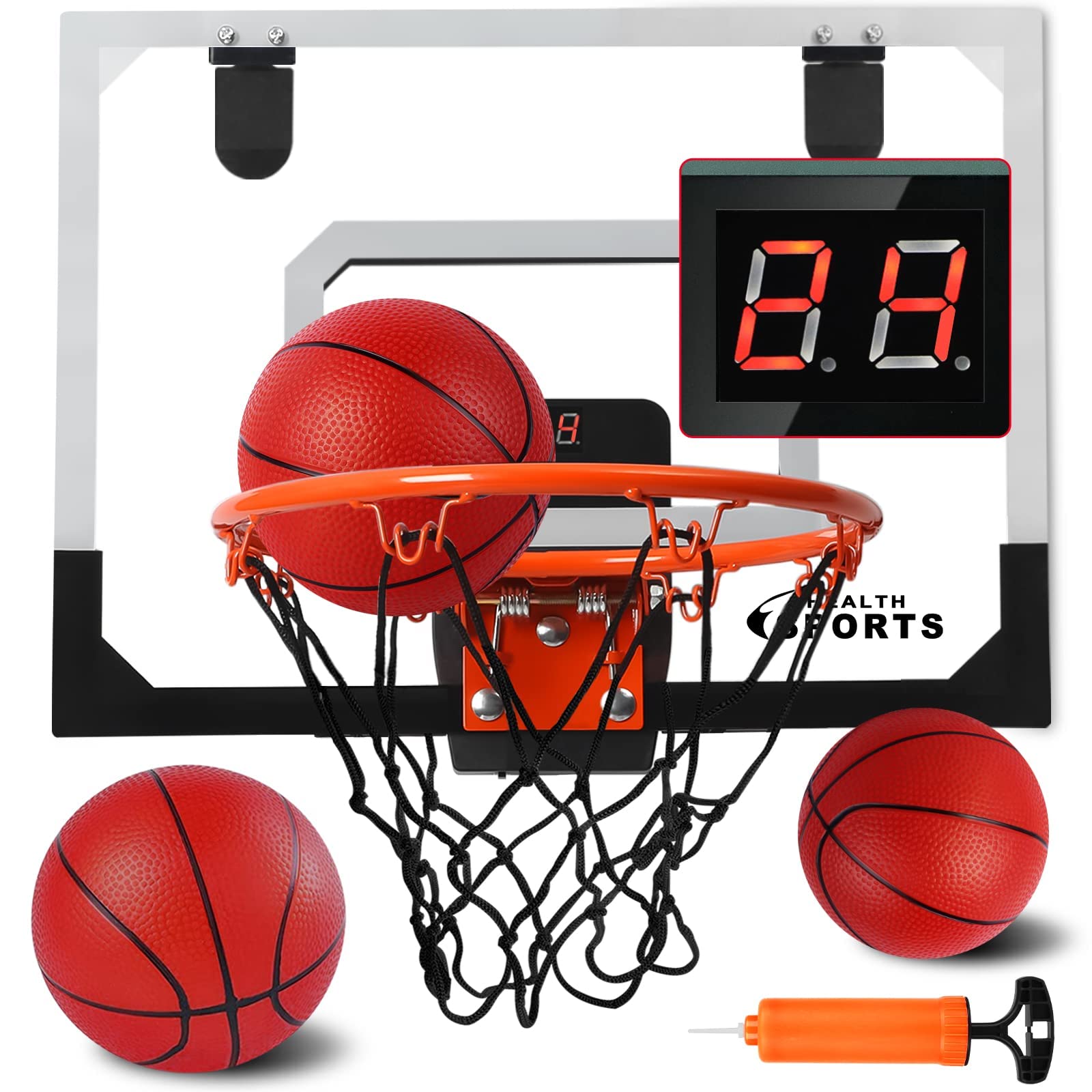 Over The Door Basketball Hoop With Electronic Scoreboard Indoor Basketball Hoop For Kids And Adults Bedroom Basketball Hoop Offi