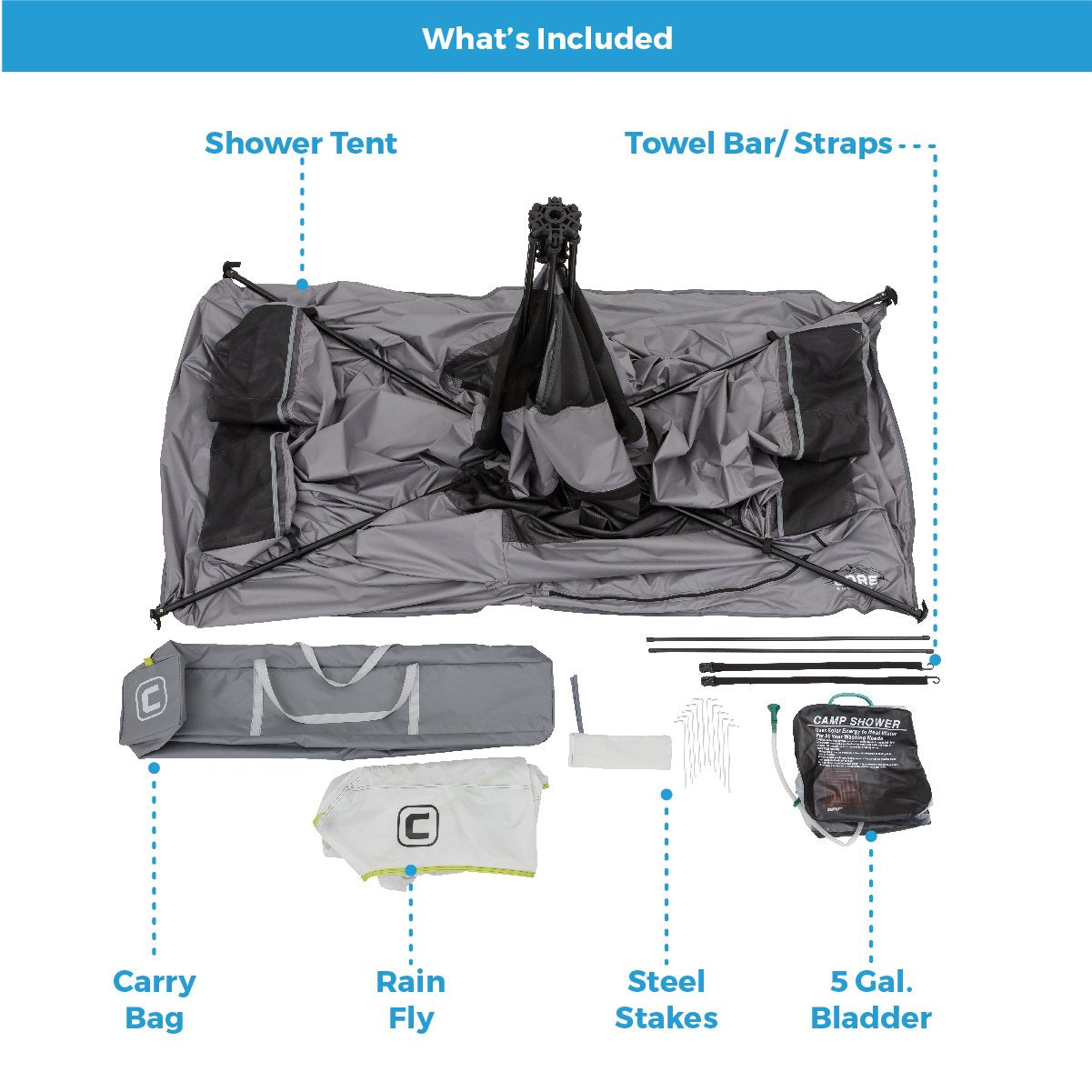 Core Instant Camping Utility Shower Tent With Changing Privacy Room