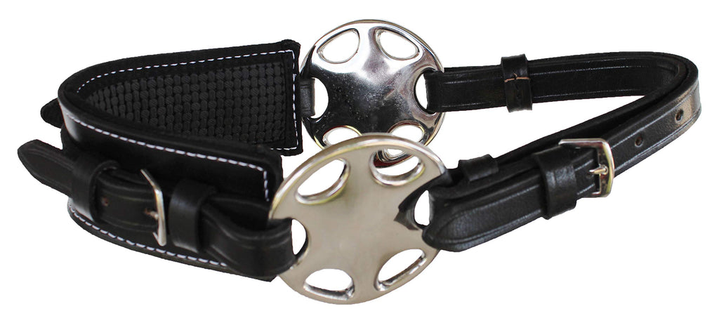 Challenger Horse English Western Bitless Neoprene Padded Black Leather Hackamore 35H59