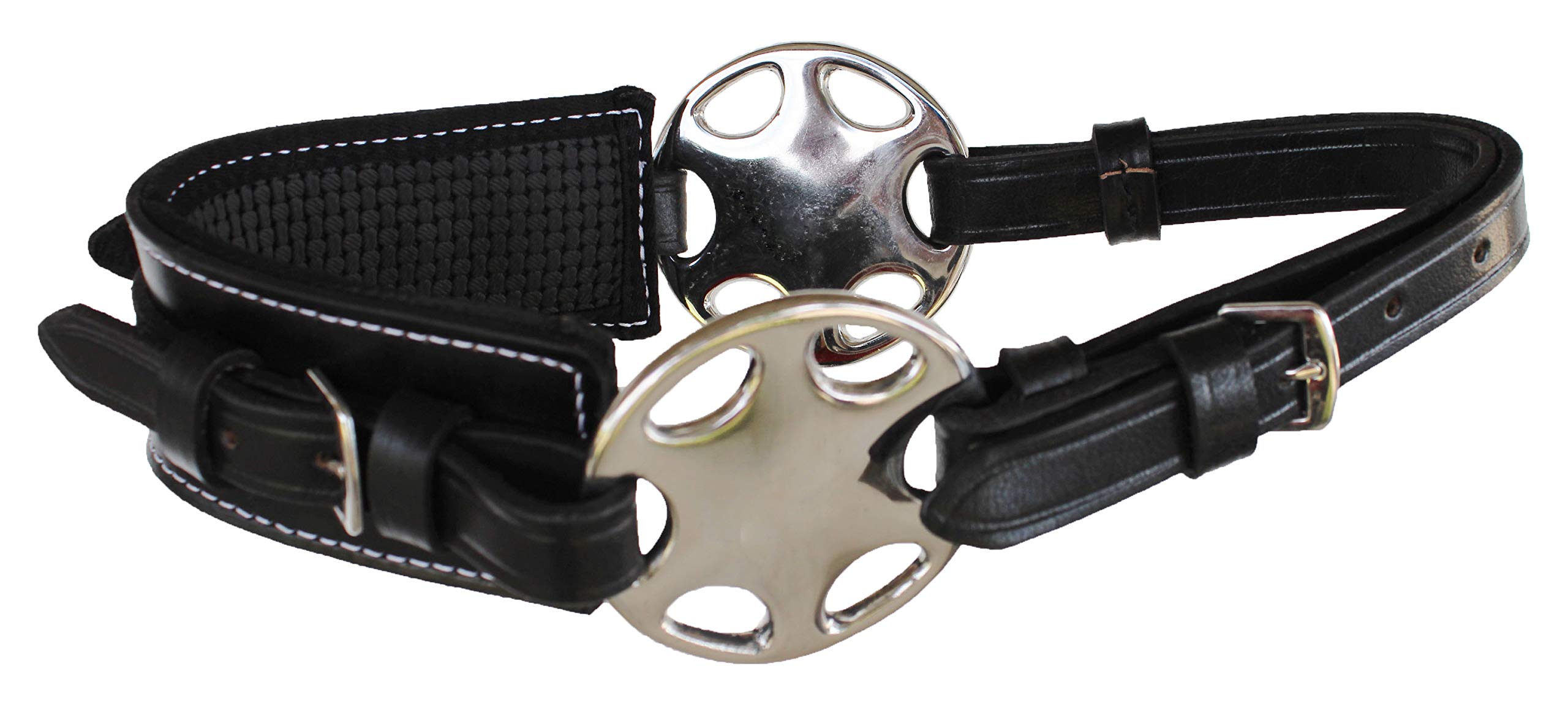 Challenger Horse English Western Bitless Neoprene Padded Black Leather Hackamore 35H59