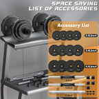 Kiss Gold Dumbbells Set, Adjustable Weights Dumbbell 22Lb/44Lb/66Lb With Solid Steel, Barbell Free Weight Set With Connector Wor