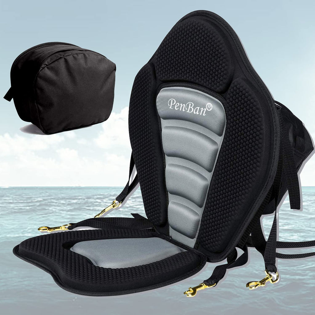 Penban Universal Deluxe Padded Kayak Seat Fishing Boat Seat With Storage Bag,Detachable Universal Paddle Board Seat,Adjustable K