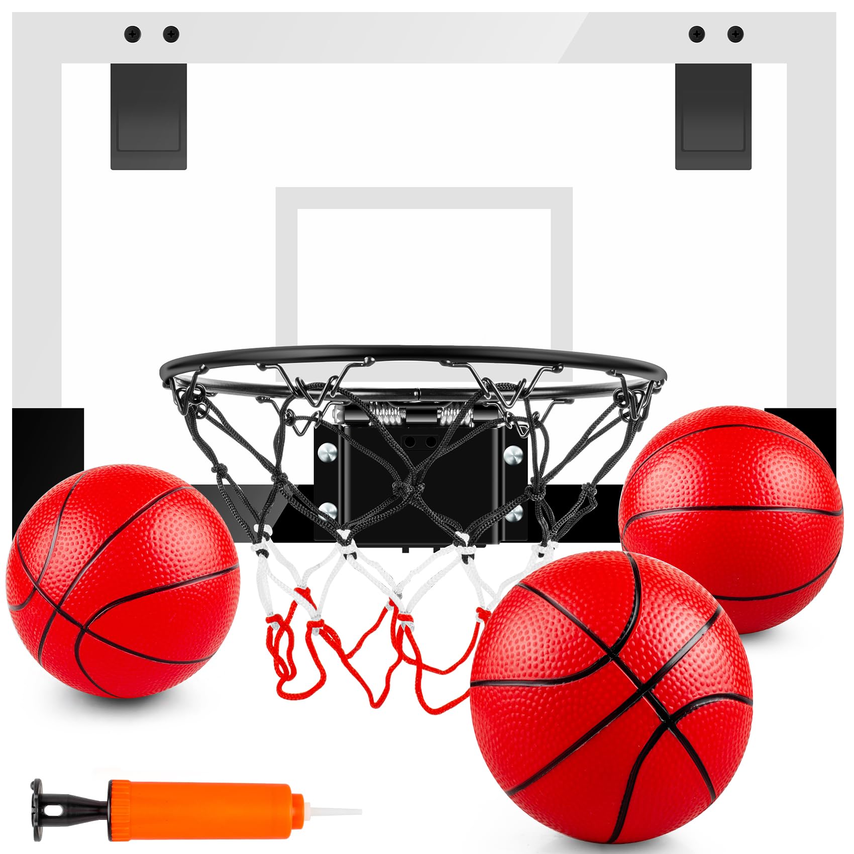 TREYWELL Indoor Basketball Hoop Boys Gifts for Teens and Adults Door Room Basketball Hoop Mini Hoop, 3 Balls and Batteries Baske