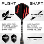 Ignatgames Darts Metal Tip Set - 6 Pcs Professional Brass Steel Tip Darts With Twinforce Shafts, 16 Pcs Thick Flights + Custom D