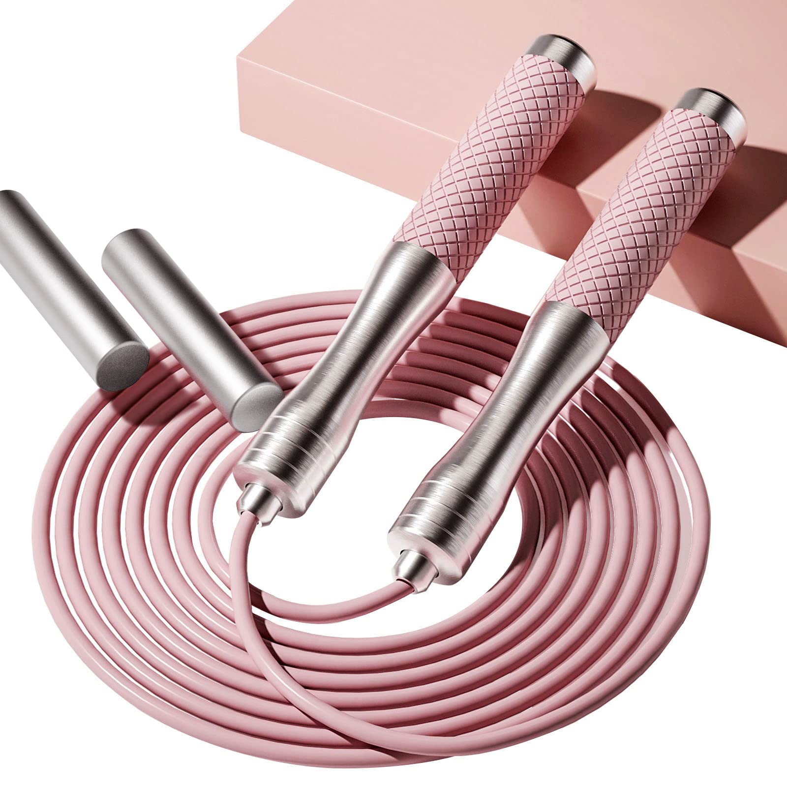 Weighted Jump Rope For Fitness - Speed Skipping Rope For Women Men Exercise With Adjustable Length Jumping Rope And Alloy & Sili