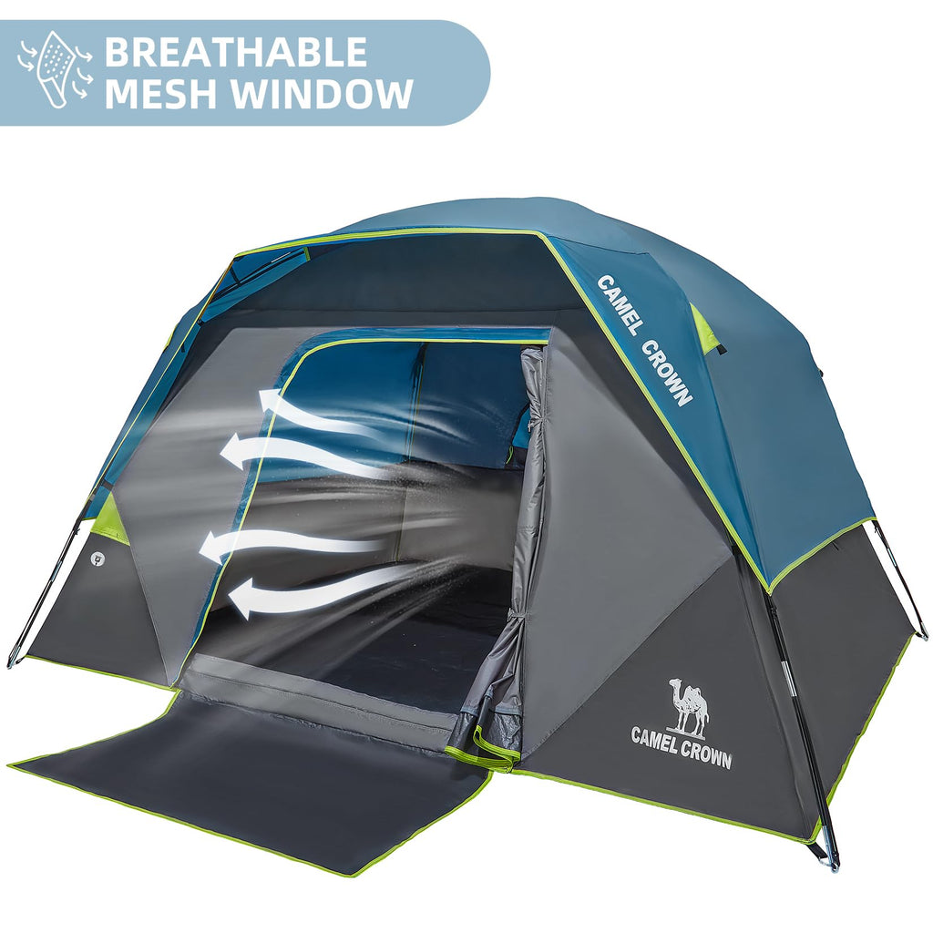 Camel Crown Tents For Camping 4 Person Tent Waterproof Easy Setup Backpacking Tents With Floor Mats 3/4/5 Person Family Tent For