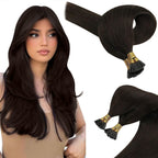 Sunny I Tip Hair Extensions Human Hair Dark Brown I Tip Real Human Hair Extensions Brown Pre Bonded I Tip Hair Extensions Real H