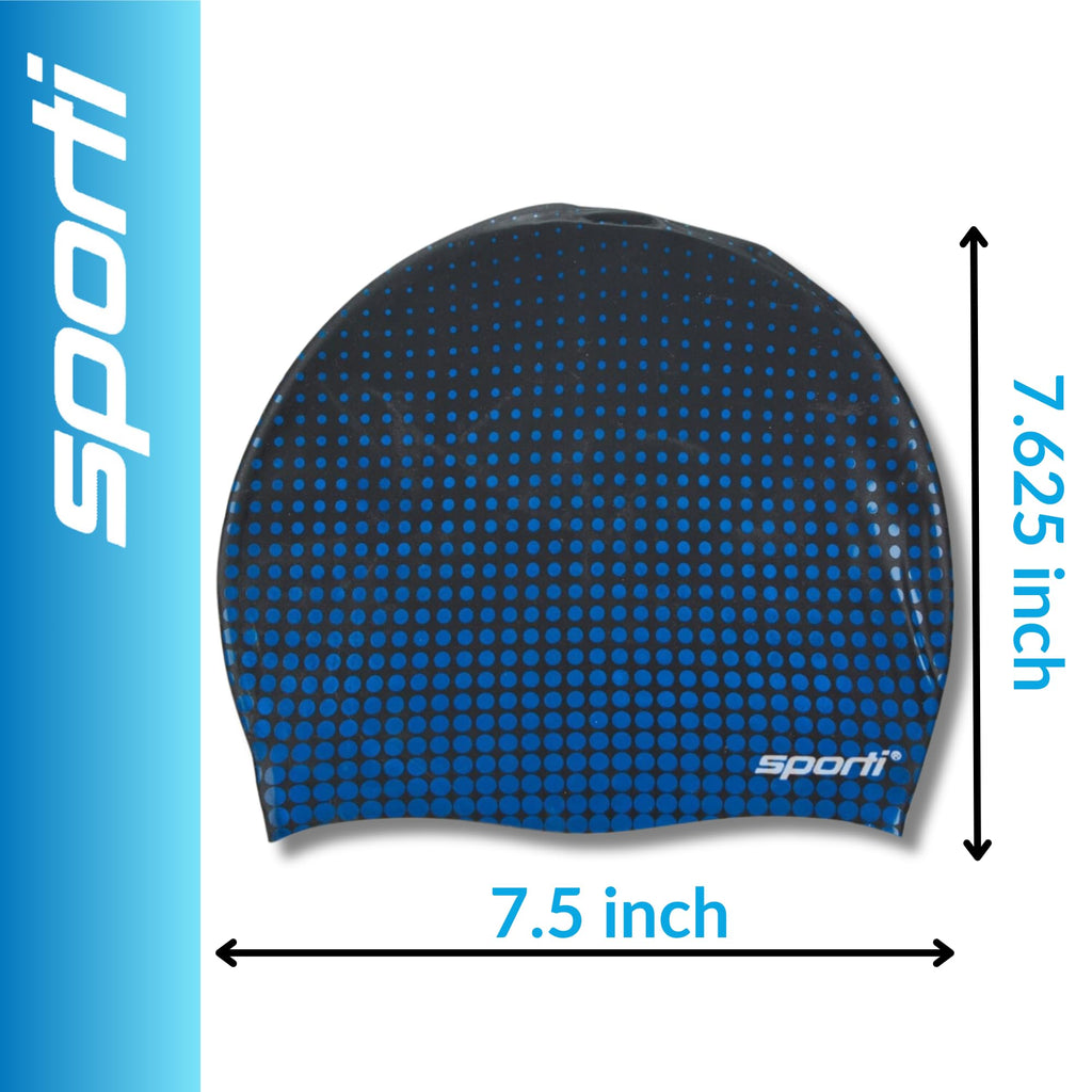 Sporti Molecule Silicone Swim Cap - Blue/Black