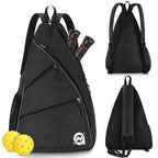 A11N Pickleball Bag, Reversible Crossbody Sling Bag/Backpack For Women Men, Black