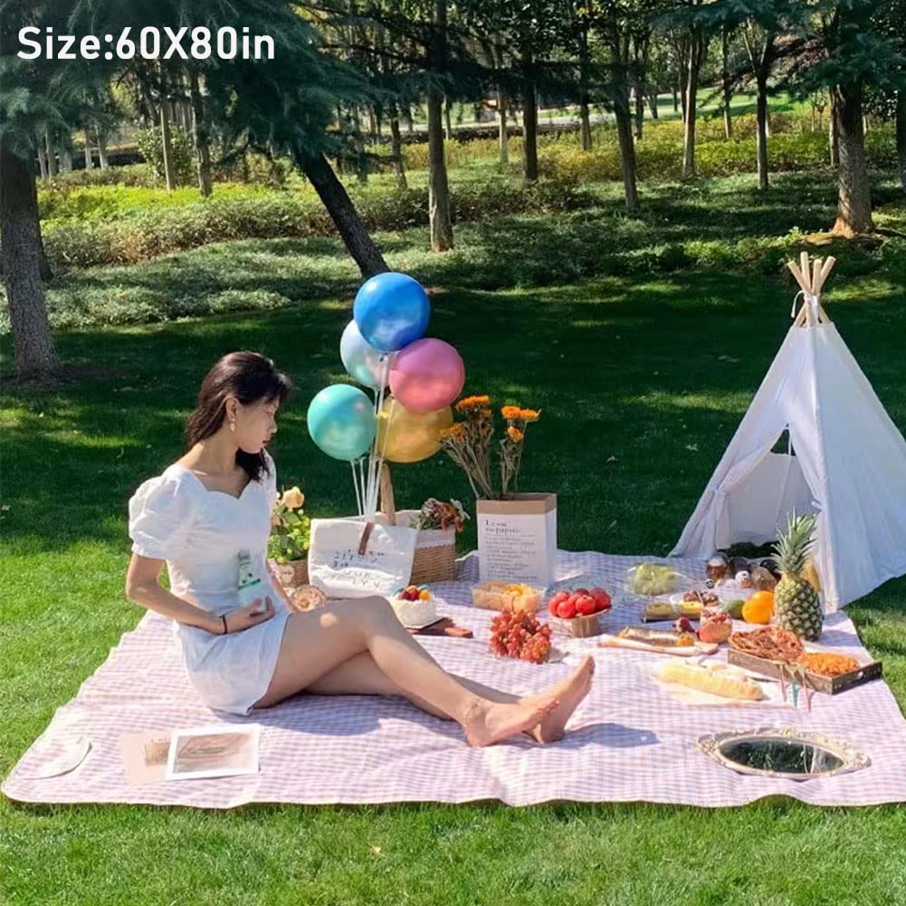 Ruibolu Extra Large Picnic Blanket Beach Blankets, 80''X60'' Picnic Mat Waterproof Sand Proof Foldable Portable For Outdoor Camp