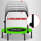 Kanchimi 40 Folding Mini Fitness Indoor Exercise Workout Rebounder Trampoline with Handle, Max Load 330lbs(Green)