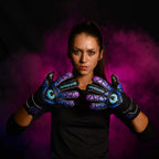 Renegade Gk Vortex Strom Goalie Gloves  3.5+3Mm Hyper Grip & 4Mm Duratek  Black, Purple, & Blue Soccer Goalkeeper Gloves (Size 7