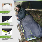 Atepa Multipurpose Down Sleeping Bag, Lightweight Travel Camping Blanket, Packable Compact Sleeping Bag/Blanket With Compression