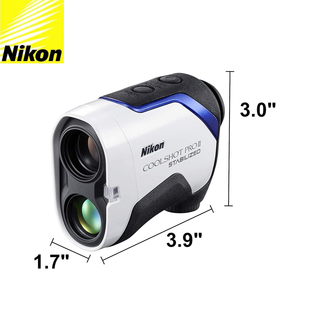 Nikon Coolshot Proii Golf Laser Rangefinder (16758) Stabilized View Bundle With 3 Extra Cr2 Batteries And A Cleaning Cloth - Las