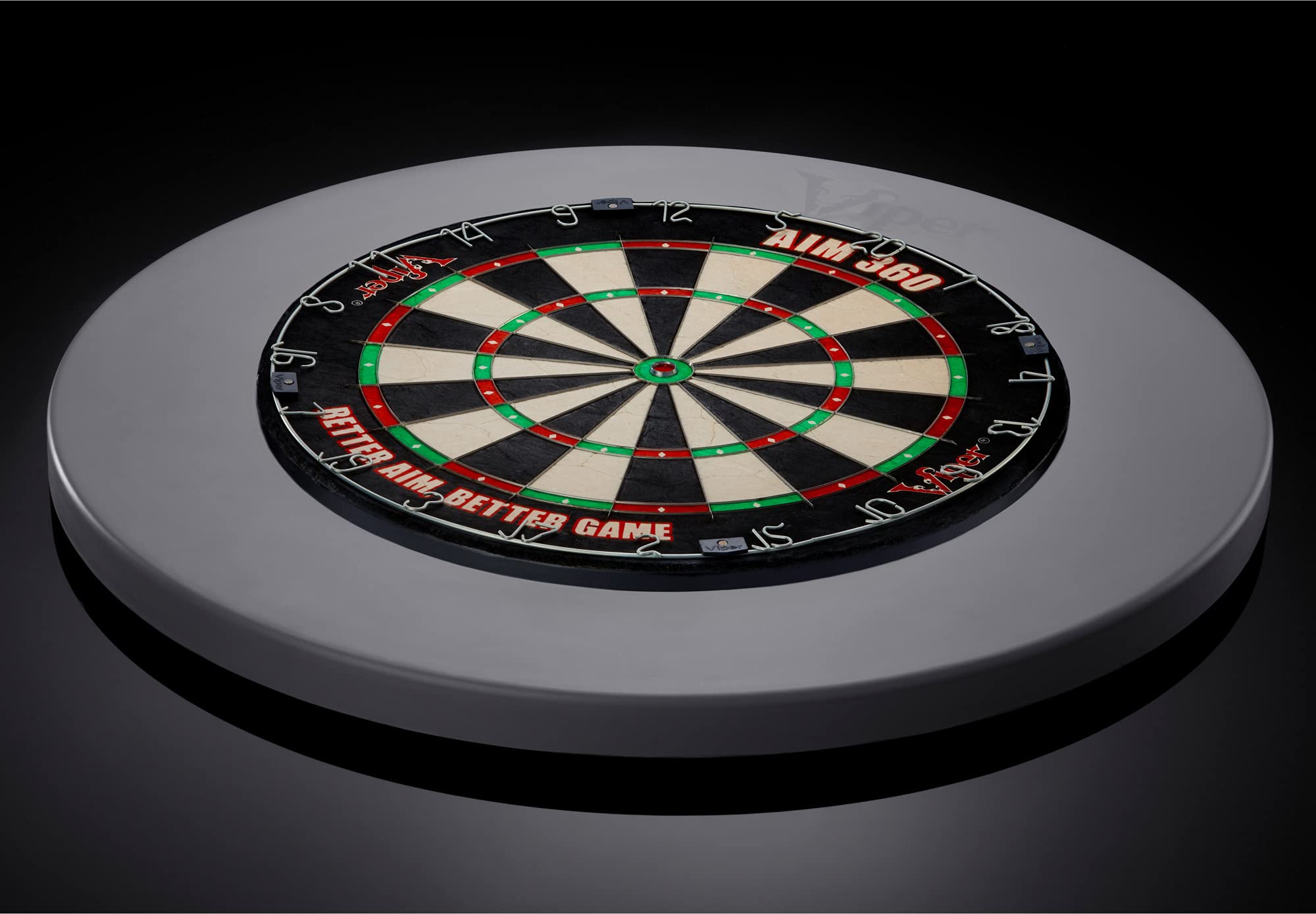 Viper By Gld Products Guardian Dartboard Surround Sisal/Bristle Steel-Tip Dartboard Wall Protector, Grey, For 17.75    Steel Tip