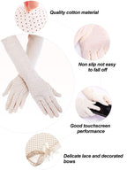 2 Pairs Women Uv Sun Protection Driving Gloves Touchscreen Cotton Arm Sun Block Gloves For Outdoor Sports Summer Supplies (Color