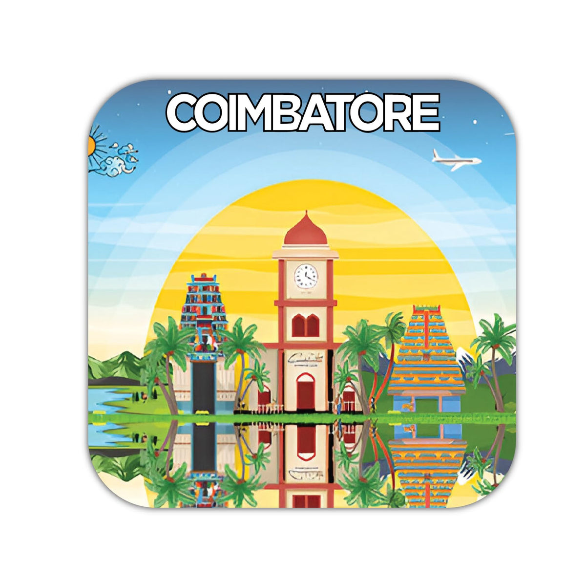 ISEE 360 Coimbatore Fridge Magnet for Decorating Kitchen Doors Home Refrigerator and Office Space Doors Multicolor Souvenir Gift
