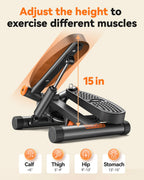 Niceday Twist Stepper for Exercise at Home, Mini Stair Stepper with Resistance Bands at Home Workout Equipment with 300LBS Loadi