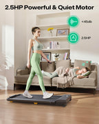 Urevo Walking Pad, 9% Incline Under Desk Treadmill With Hiit Program For Home And Office, 3 In 1 Foldable Treadmill With Remote