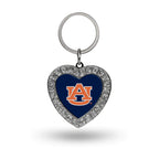 Rico Industries Ncaa Auburn Tigers Metal Rhinestone Heart Keychain 1.38 X 3-''